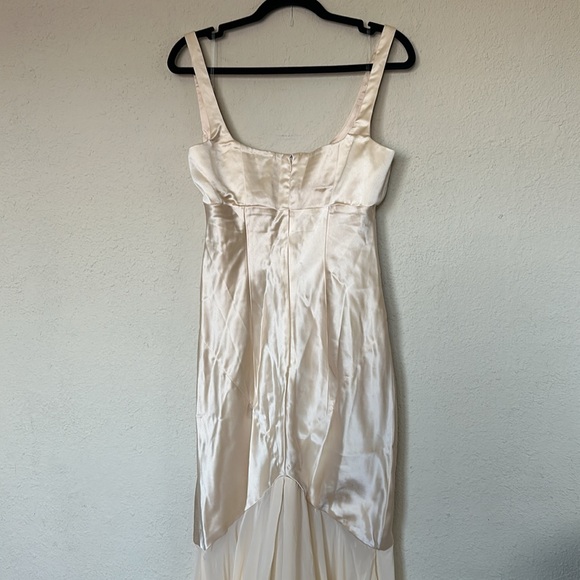 HOUSE‎ OF CB 'Vittoria' Champagne Chiffon Floor Length Gown NWOT size M $399 - Picture 10 of 12